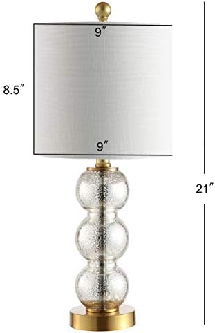 JONATHAN Y February 21" Stacked Sphere Table Lamp, Mercury Glass/Brass Gold