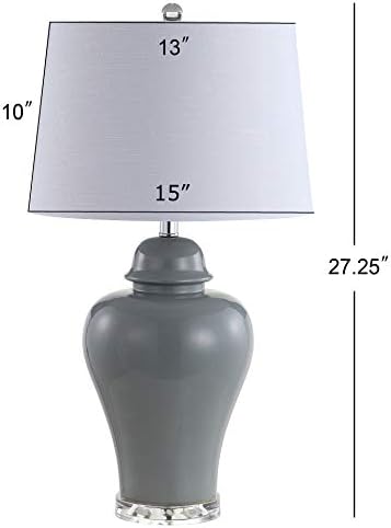 JONATHAN Y Winnie Ceramic Urn LED Table Lamp 27" Bedside, Gray, Set of 2
