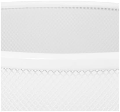 2-Pack 6-Gallon Round Steel Mesh Trash Can, Recycling Wastebasket, White