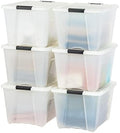 IRIS USA 6-Pack 54 Quart Storage Bins with Lids, Pearl