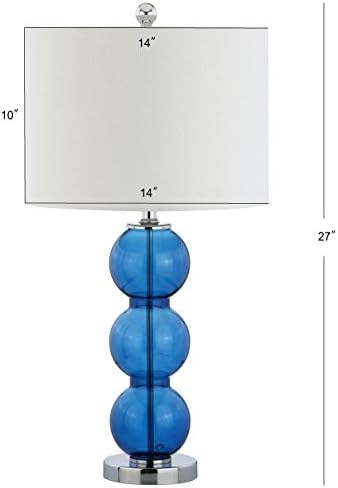 JONATHAN Y Bella 27" Glass Table Lamp, Cobalt Blue/Chrome, Set of 2