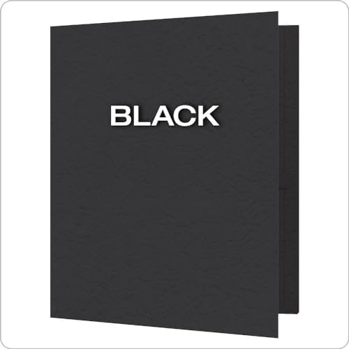Oxford Two-Pocket Folders w/Fasteners, Black, Letter Size, 25 per Box (57706)