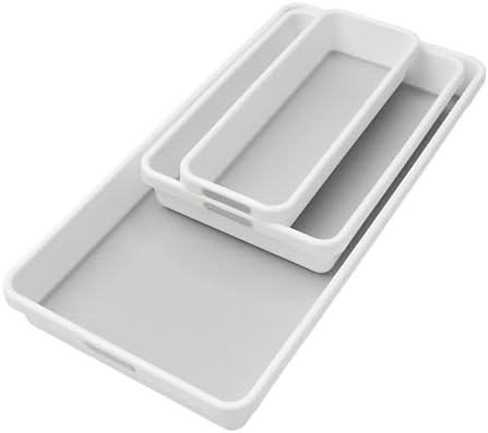 madesmart Classic 3 Bin Drawer Organizer Set, White