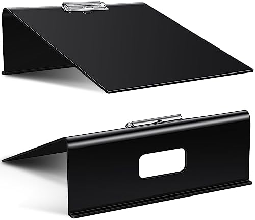 Pasimy 2 Pcs Slant Board Writing 13 x 13 Inch Heavy Duty Slanted Clipboard Sloped Acrylic Large Writing Board to Improve Handwriting Posture Reading Grasp for Back to School Office Supplies(Black)