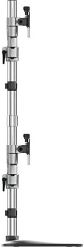 StarTech.com Desktop Quad Monitor Stand - Ergonomic VESA 4 Monitor Arm (2x2) up to 32" (17.6lb/8kg) - Free Standing Articulating Universal Pole Mount - Height Adjustable/Tilt/Swivel/Rotate (ARMQUADSS)