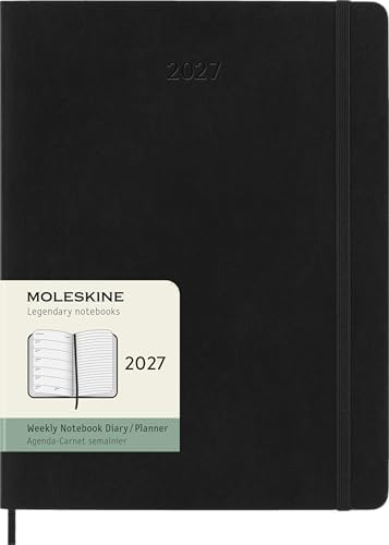 Moleskine 2027 12-Month Weekly Planner, XL, Black, Softcover