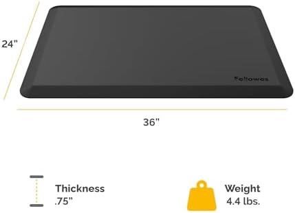 Fellowes Anti-Fatigue Wellness Mat (8707002), Black