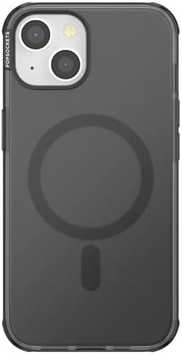 PopSockets iPhone 14 Case with MagSafe, Phone Case for iPhone 14, Grip Sold Separately, Wireless Charging Compatible - Black Translucent