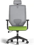Ergonomic Office Chair with Breathable Mesh Computer Chair with Firm Arm Rests for Study Room Home Office Bedroom Ergonomic Chair (Colour: Black) (Green)