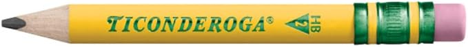Ticonderoga My First Half-Size Wooden Pencils, 12 Pencils/Pack, 6 Packs | Large Triangle-Barrel Pre-Sharpened #2 (HB) Short 4.5" Yellow Pencils with Erasers, X33012