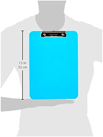 Amazon Basics Colorful, Sturdy, Lightweight Plastic Clipboards, Letter Size, Assorted Colors, Pack of 6