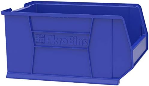 Akro-Mils 30289 Super-Size AkroBins Plastic Storage Bins, Space-Saving Stackable Bins for Garage, Classroom, Warehouse Organization, 24" L x 18" W x 12" H, Blue, 1-Pack