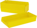 Akro-Mils 30174 Heavy Duty Plastic Shelf Bins, 24"x 11"x 4", Yellow, 6-Pk