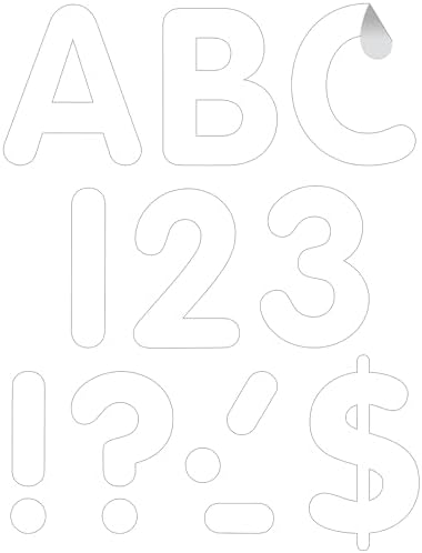 Teacher Created Resources Self-Adhesive White 4" Classic Letters Uppercase (TCR9641)