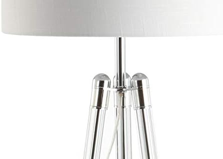 JONATHAN Y Arliss 60" Surveyor's Tripod Metal/Crystal Floor Lamp, Chrome