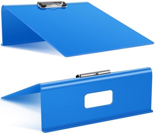 Pasimy 2 Pcs Slant Board Writing 13 x 13 Inch Heavy Duty Slanted Clipboard Sloped Acrylic Large Writing Board to Improve Handwriting Posture Reading Grasp for Back to School Office Supplies(Blue)