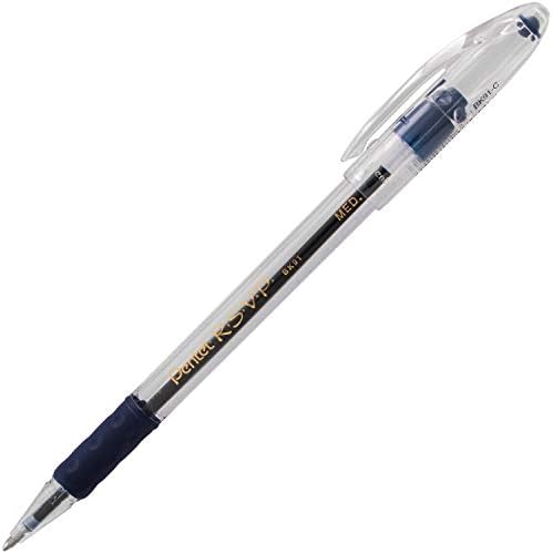 Pentel RSVP Ballpoint Pen, (1.0mm) Med Line, Blue Ink, 72pk Canister (BK91PC72C)
