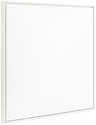 Kate and Laurel Sylvie Blank Framed Canvas Wall Art; 30x30 White Beaded; Vintage Modern Empty Canvas for Paint-Your-Own Art; Ready to Paint Premium Canvas Already Framed