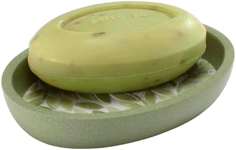 Avanti Linens - Bath Set, 4pc Countertop Accessories, Resin Tumbler, Toothbrush Holder, Soap Dish, Lotion Pump (Stratford Collection, Green)
