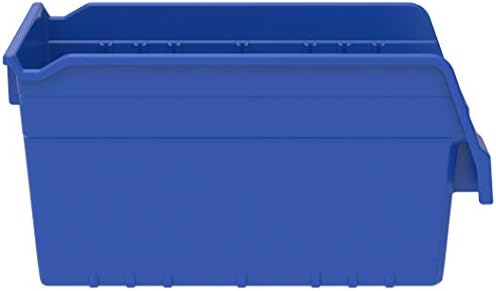 Akro-Mils 30090 Plastic Nesting ShelfMax Storage Bin Box, (12-Inch x 6-Inch x 6-Inch), Blue, (10-Pack)
