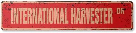 INTERNATIONAL HARVESTER Vintage Aluminum Street Sign rustic metal tin | Indoor/Outdoor | 30" Wide