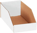 Top Pack Supply Open Top Bin Boxes, 6" x 12" x 4 1/2", White (Pack of 50)