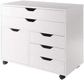 Winsome Halifax Mobile Storage Cabinet with 1 Door & 5 Drawers, White
