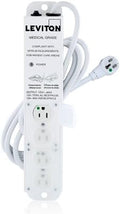 Leviton 5304M-1N7 Medical Grade Power Strip, 15-Amp, 125-volt, 4-Outlets, 7-Feet Cord Length, Alloy Steel