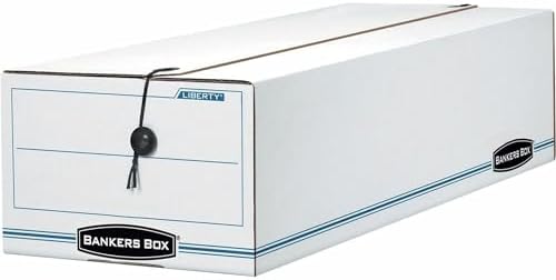 Bankers Box 12-Pack String & Button Check Box, 4-1/4 x 6" x 23-1/4"