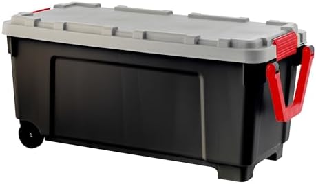 IRIS USA 2-Pack 43 Gallon Lockable Storage Trunk TrailBox, Dark Gray/Gray
