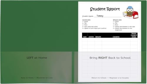 C-Line Classroom Connector School-to-Home Folders, Green, 25 per Box (32003) (Pack of 6)