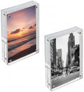 Azar Displays 104437 Acrylic Photo Frame Magnetic Set with 4x6 and 5x7 size, 2-Pack