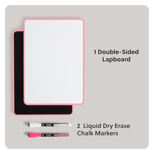 U Brands Mini Dry Erase Board for School, 1 Count Double Sided - Pink