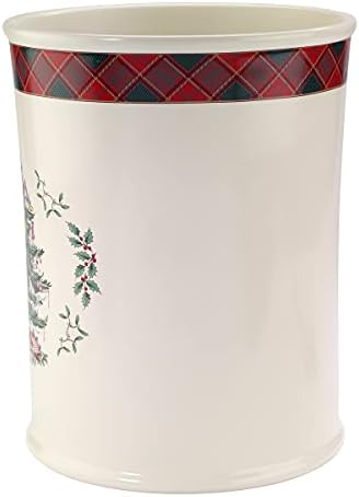 Spode - Waste Basket, Decorative Trash Can, Guest Bathroom Essentials, Holiday Home Decor Christmas Tree Tartan Collection