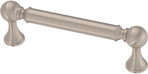 Franklin Brass 10 Pack Brushed Nickel Cabinet Handles 3-3/4 inch (96mm) Kitchen Cabinet Handles and Drawer Pulls for Cupboards and Dressers |Classic Farmhouse