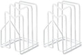 SUNFICON 2 Pack White Cutting Board Holder Rack Pot Pan Lids Holder Chopping Board Organizer Thin Bakeware Tray Dry Display Stand Kitchen Countertop Cabinet Office
