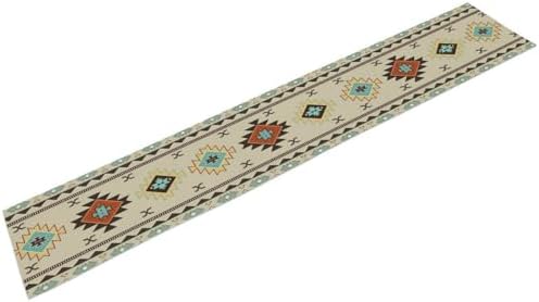 Aztec Southwest Table Runner,Ethnic Style Design Geometric Table Runners Dresser Scarves Table Setting Decor for Garden Farmhouse Wedding Party Holiday Dinner Home 13x108 Inch
