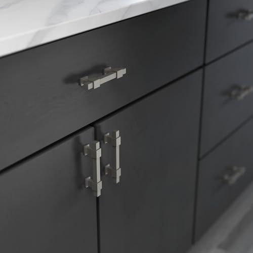 Franklin Brass 5 Pack Matte Brushed Nickel Cabinet Handles Adjustable Drawer Pulls for Kitchen Cabinet Knobs Dressers and Cupboards 1-3/8 to 4 inch (35–102mm) Hole Center | Adjusta-Pull™