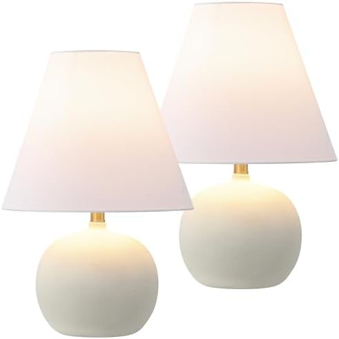 JONATHAN Y Asher 18.25" Gourd LED Table Lamp, Matte Cream, Set of 2