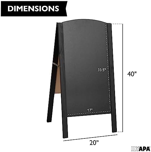 Ilyapa A Frame Chalk Board Easel Sign 20x40 in - Sandwich Signs Outdoor
