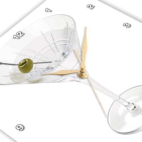 3dRose Wall Clock Silent - 10 inch - Martini - Fruit Food
