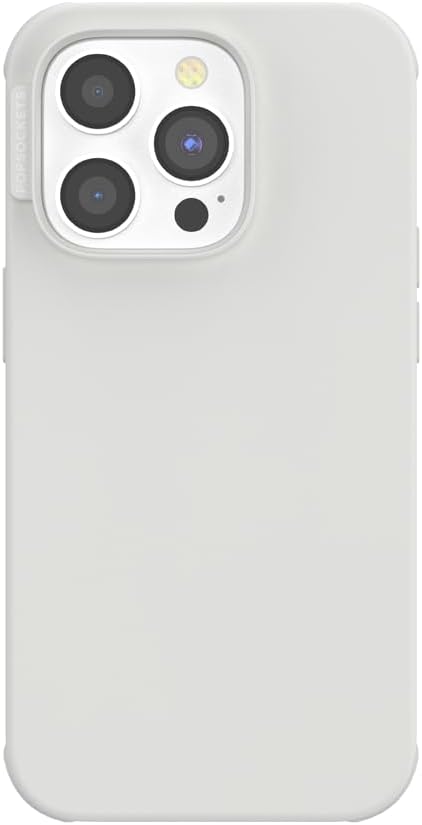 PopSockets iPhone 16 Pro Max Phone Case w/MagSafe Grip- Horchata | Magnetic, Wireless Charging, Camera & Drop Protection, White, Electronic Accessories, For iPad/Kindle/iPhone/Android