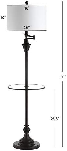 JONATHAN Y Cora 60" Metal Swing Arm Floor Lamp, Oil Rubbed Bronze/Clear