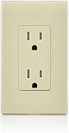 Leviton 15 Amp Decora Tamper-Resistant Duplex Electrical Wall Outlet, T5325-I, Ivory