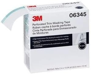 3M Perforated Trim Masking Tape 06345, 5 mm Hard Band, 50.8 mm x 10 m | Molding Paint Protection; Trim Lifting Tape; Hand Tearing