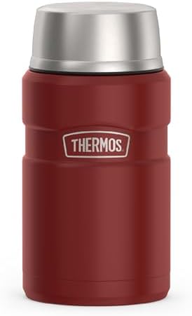 THERMOS Stainless King Vacuum-Insulated Food Jar, 24 Ounce, Matte Red