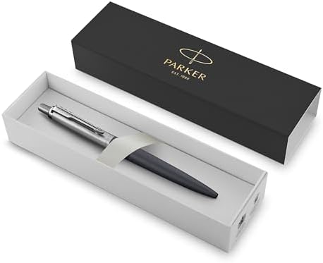 Parker Jotter XL Ballpoint Pen, Primrose Matte Blue with Chrome Trim, Medium Point Blue Ink, Gift Box