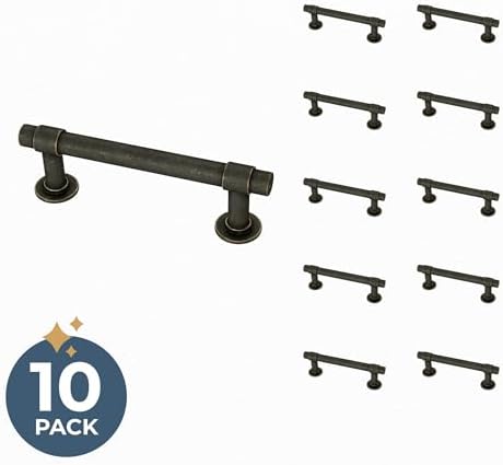 Franklin Brass Francisco (10-Pack) Cabinet Handles 3" Hole Center Pulls | Warm Chestnut Hardware for Kitchen Drawers, Dressers, Furniture P29520K-WCN-B