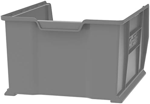 Akro-Mils 30289 Super-Size AkroBins Plastic Storage Bins, Space-Saving Stackable Bins for Garage, Classroom, Warehouse Organization, 24" L x 18" W x 12" H, Grey, 1-Pack