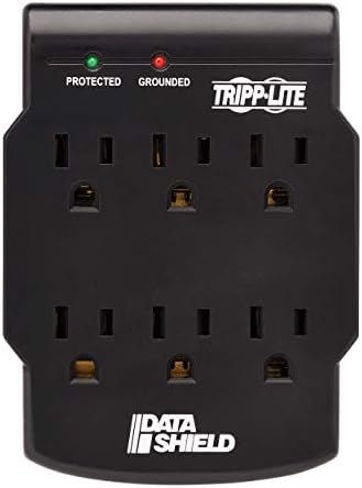 Tripp Lite 6 Outlet Surge Protector Power Strip, Direct Plug in, Black, Lifetime Limited Warranty & $10,000 Insurance (SK6-0B)